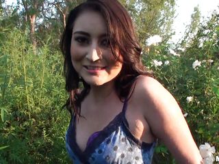 Regan is outside in the flower bed, tending to her flowers, when her boyfriend grabs the hose and starts spraying her, getting her all wet. He gets her to strip those juicy clothes off so he can see her body, and starts..