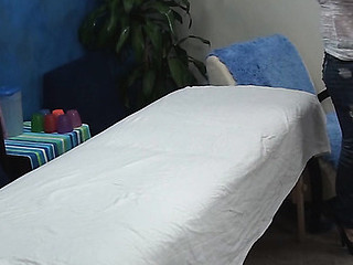 Blond beauty takes off raiment and underware slowly and then lies on massage table. Impressive masseur enters the room and this babe becomes turned on seeing him. The girlie makes a decision to tempt him to fuck herЕ