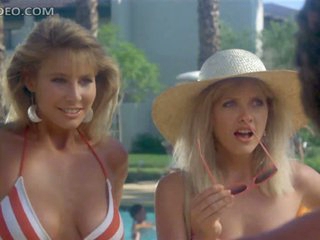 Retro Honeys Barbara Crampton and Kathleen Kinmont Flirting In Bikinis
