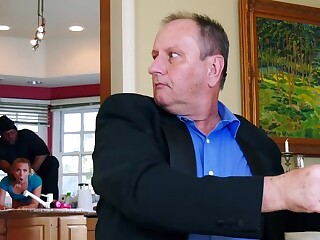 Blonde Wired cum-hole tube fucked by giant cock burglar behind husband's back