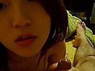 This horny Korean pair receives it on like crazy. They know how to make a quality homemade sex video. He films her hirsute pussy acquire stuffed from a close angle.
